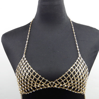 Body Chain with Artificial Diamonds for Nightclubs
