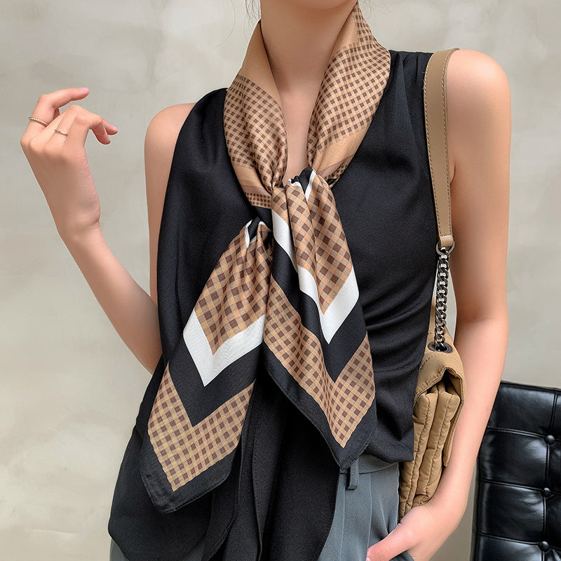Luxury Silk Satin Scarves for Women - 70x70 cm Square
