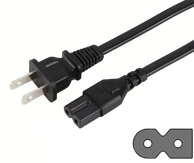 6 FT Universal Power Cord Cable 2 Slot Adapter for Sony PlayStation 1 2 PS1 PS2 Vizio Sharp Sanyo Emerson TV Arris Router Modem Bose Companion 3 5 Multimedia Speaker