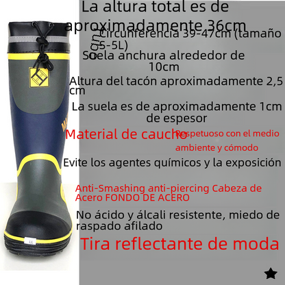 Men's Steel Toe Waterproof Rubber Rain Boots