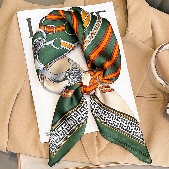 Luxury Silk Satin Scarves for Women - 70x70 cm Square