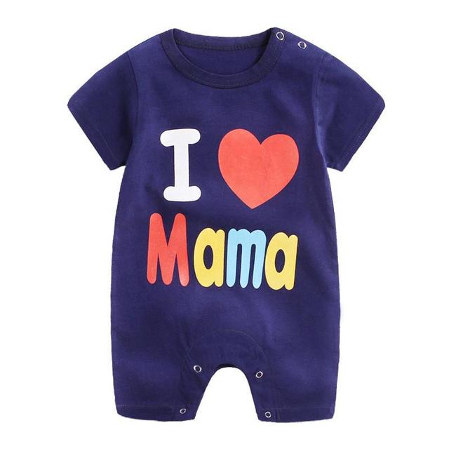 Cute Cartoon Printed Short Sleeve Baby Bodysuits