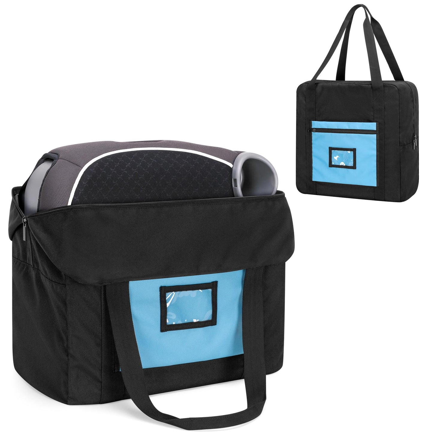 Teamoy Infant Booster Seat Travel Bag for Airplane Booster Travel Bag Fits Most Standard Booster Seats Booster Seat Cover with Handle Black
