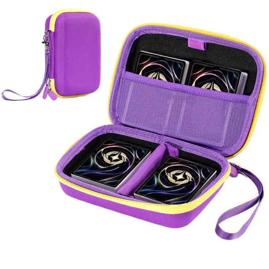 ProCase Collectible Trading Card Case Hard Travel Carrying Storage Box Holds 300+ Cards for MTG TCG Yu-Gi-Oh Lorcana Holder Organizer with Removable Divider and Multiple Color Options -Purple