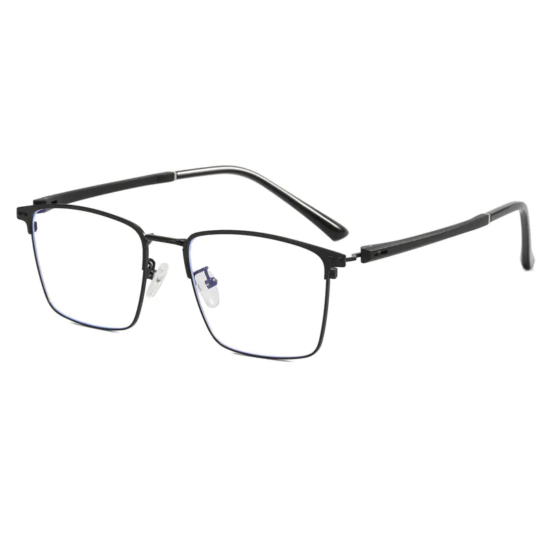 Anti-Blue Light Titanium Semi-Rimless Glasses for Men