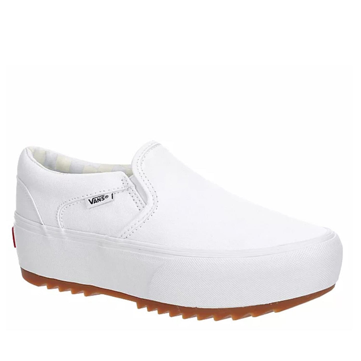 Vans Unisex Asher Platform Sneaker - Slip On Style - Canvas White 8