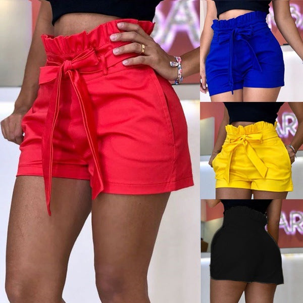 Pocket Lace Wide-Leg Casual Summer Women's Shorts