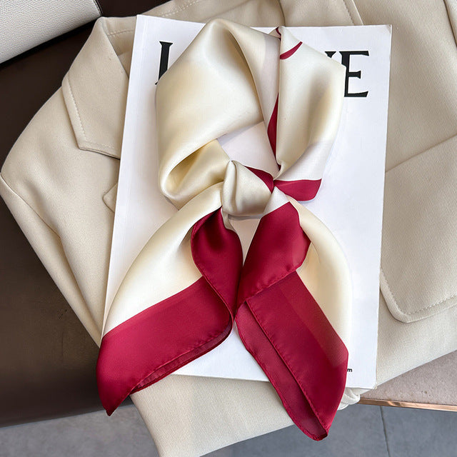 Luxury Silk Satin Scarves for Women - 70x70 cm Square