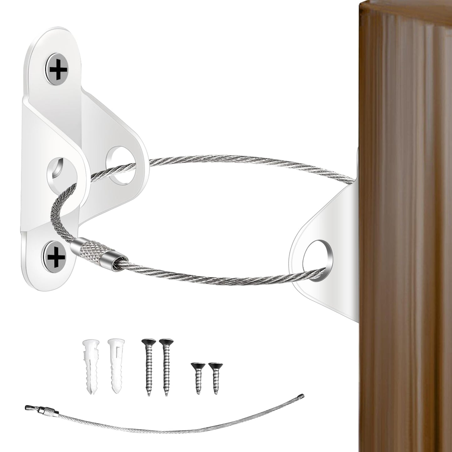 Furniture Anchors (10 Pack) for Baby Proofing Anti-Tip Furniture Wall Anchor Straps Earthquake Straps for Child and Pet Safety Secure 450lbs Furniture