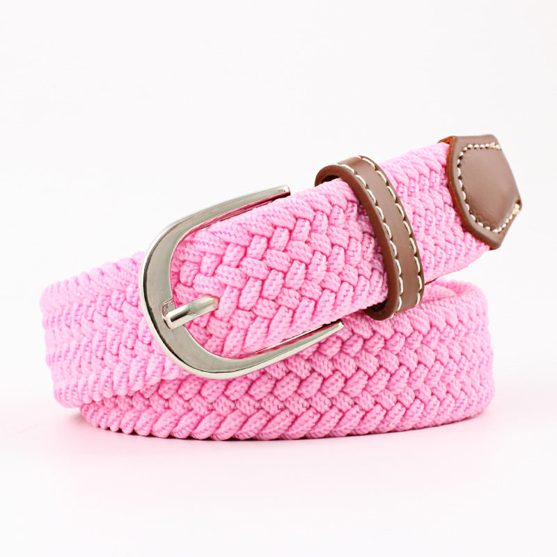 Unisex Canvas Belt - Elastic Woven Waist Belt for Students