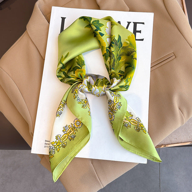 Luxury Silk Satin Scarves for Women - 70x70 cm Square