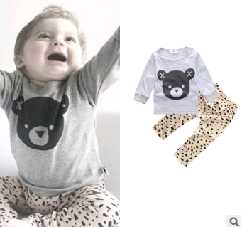 Spring Autumn Long Sleeve T-Shirt Baby Outfit Set