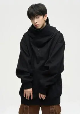 Autumn Ninja Streetwear Turtleneck Hoodies for Men