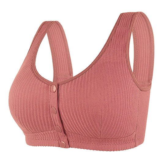 Daisy Bras Everyday Bras Womens Cotton Front Close Sports Bra Plus Size Seamless Plunge Comfortable Bra Daisy Bras Everyday Cozy Bras Bra for Older Women Front Button Bras ZX06-Pink 46