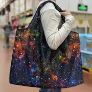 Reusable Cartoon Grocery Tote Bags - Large Capacity (1pc)