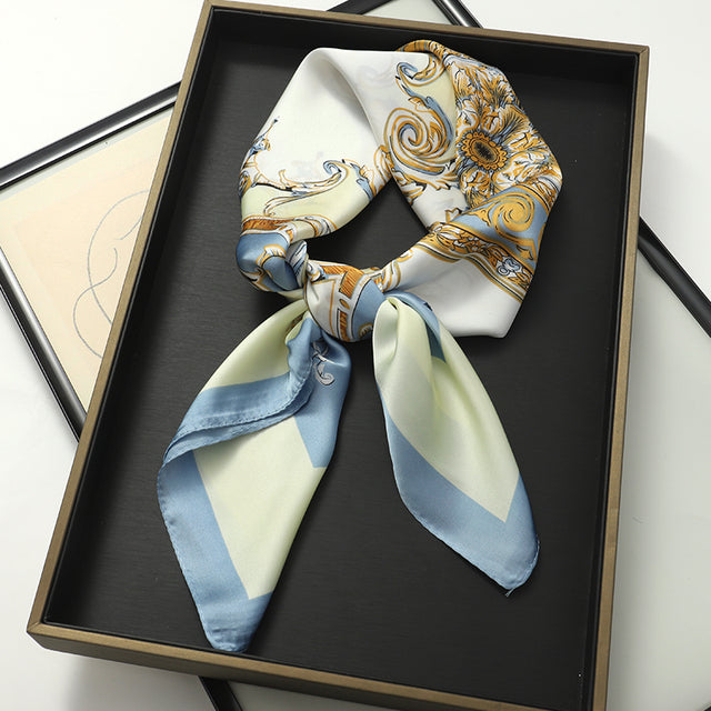 Luxury Silk Satin Scarves for Women - 70x70 cm Square