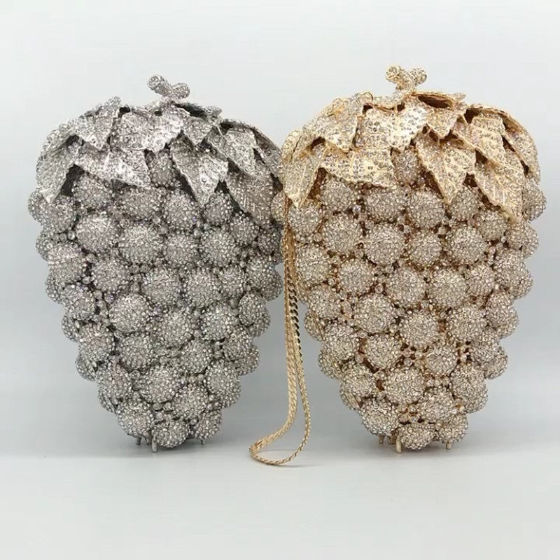 Grape Studded Diamond Evening Bag with Diamonds