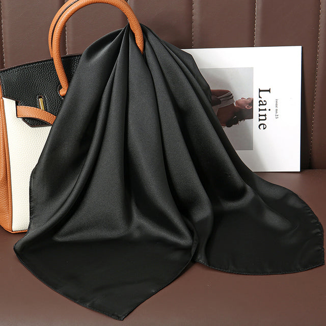 Luxury Silk Satin Scarves for Women - 70x70 cm Square