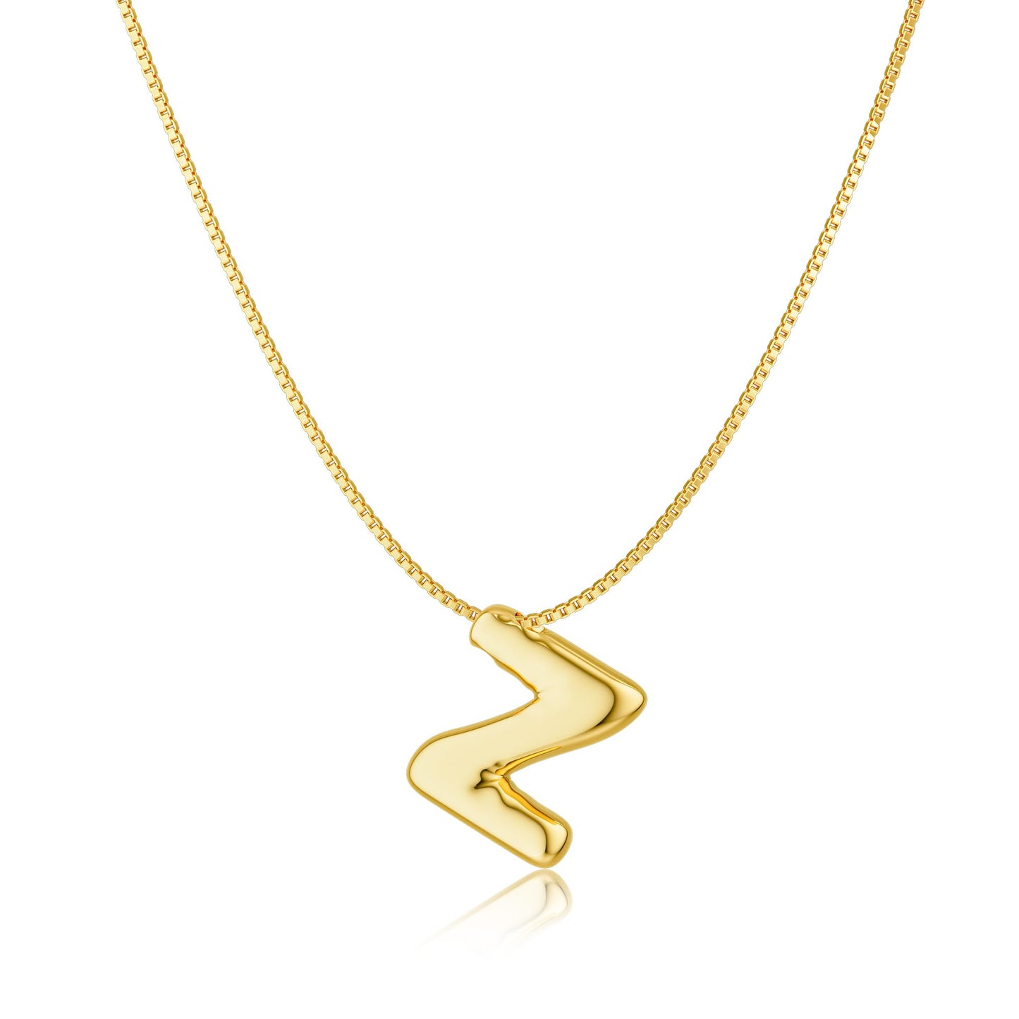 Foxgirl Bubble Letter Necklace Gold Dainty 14K Gold Plated Initial Necklace for Women Tiny A-Z Pendant Choker Necklace Trendy Cute Personalized Custom Name Necklace Non Tarnish Gold Necklace