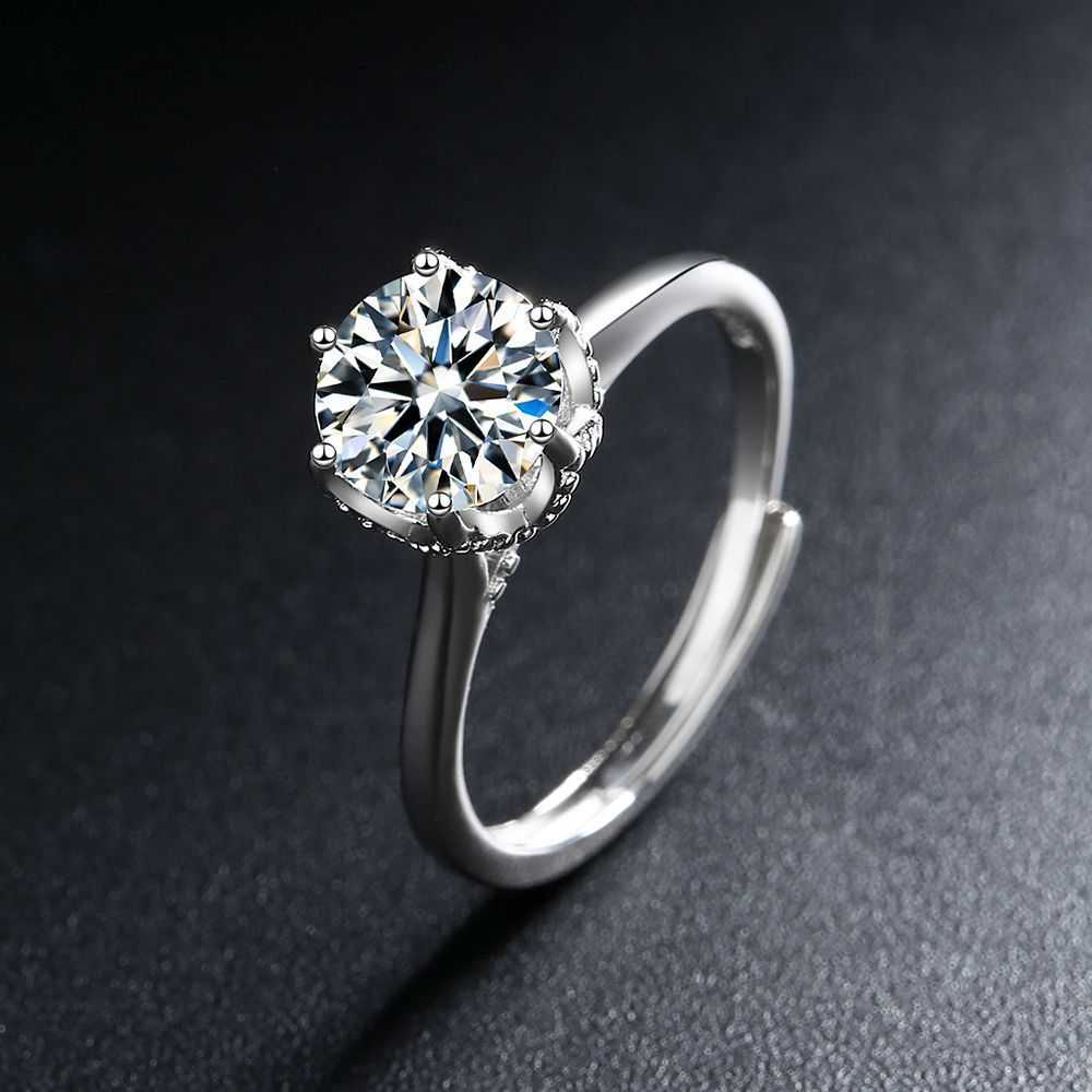 S925 Sterling Silver Ring with Diamonds