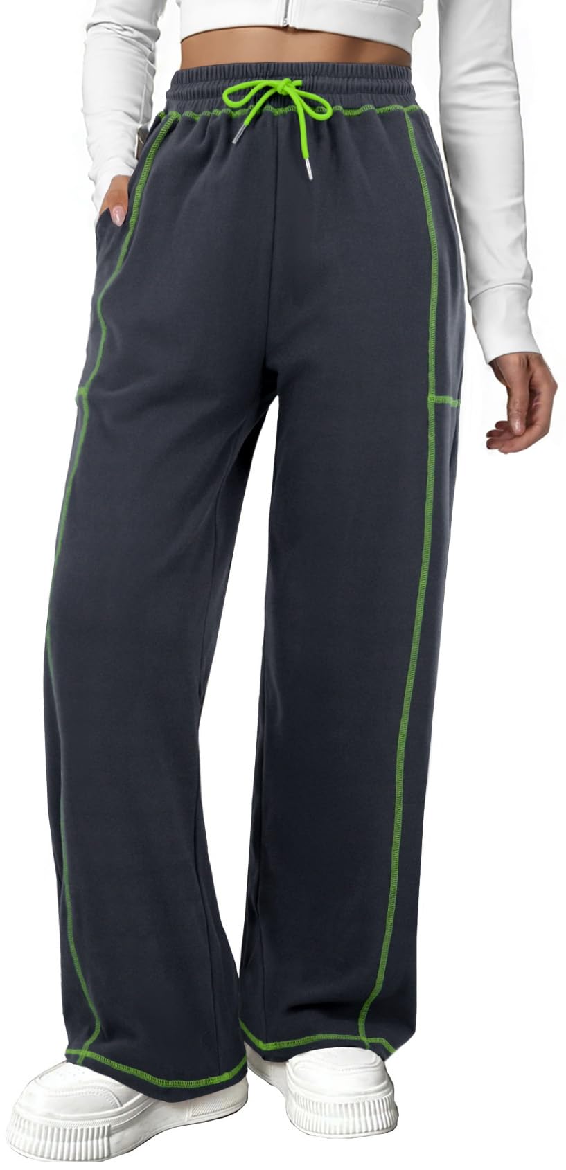 GIFTIME Sweatpants Women - Track Pants Women Lounge Pants Wide Leg Yoga Pants for Women Y2K Pants Womens Pajama Pants Grey XS