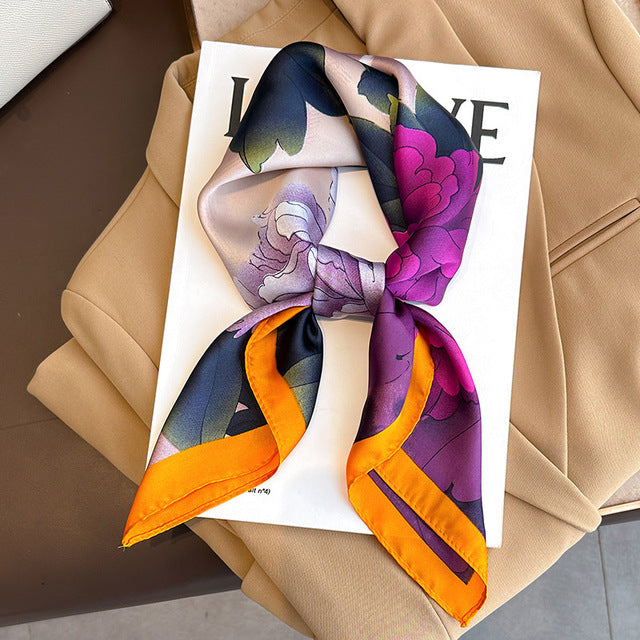 Luxury Silk Satin Scarves for Women - 70x70 cm Square