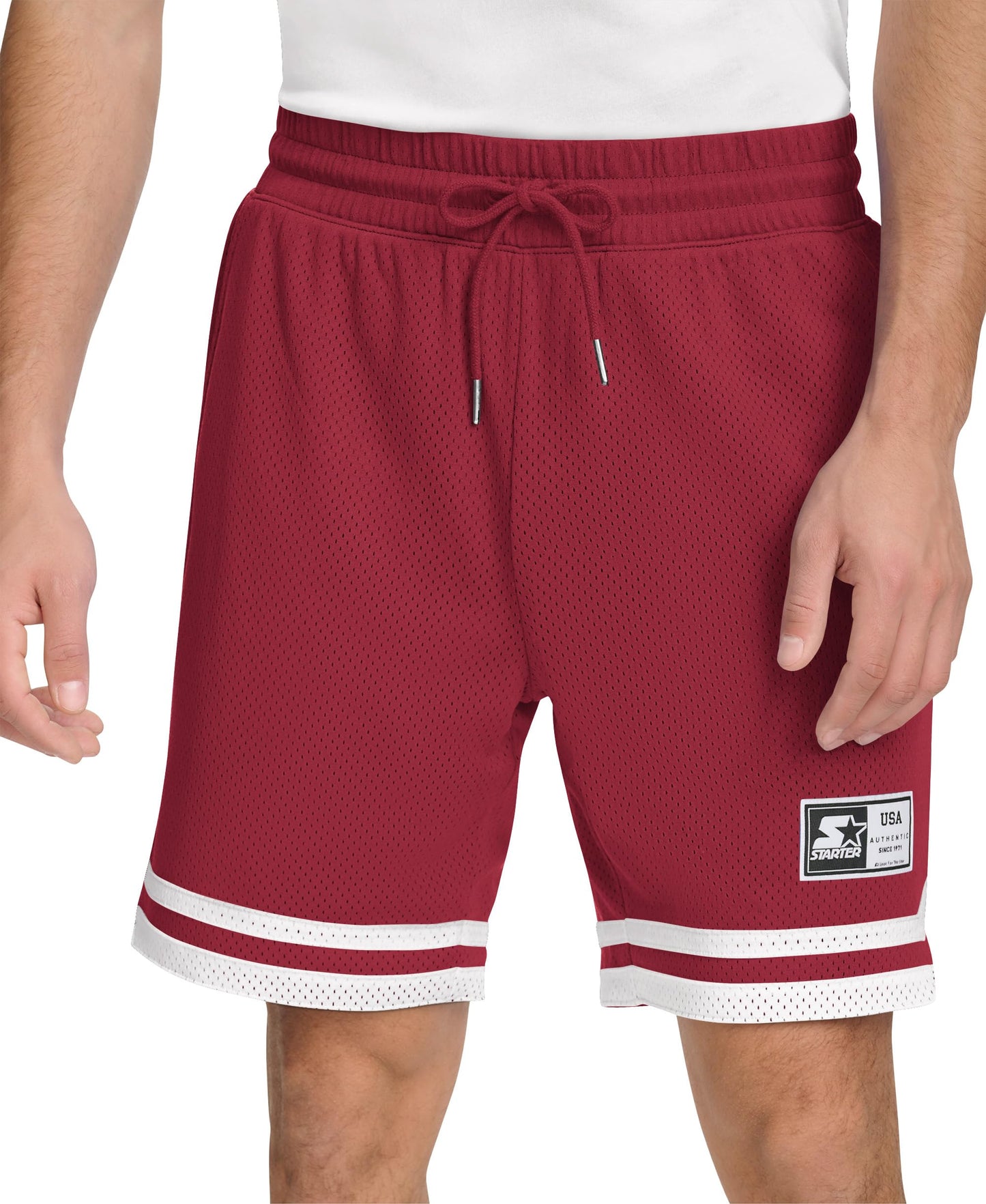 Starter Mens Mesh Basketball Short Burgundy
