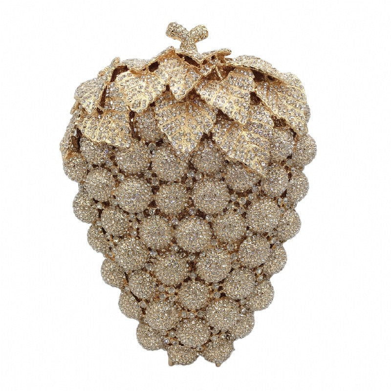 Grape Studded Diamond Evening Bag with Diamonds