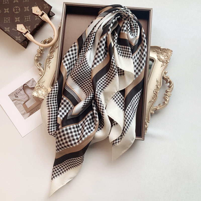 Luxury Silk Satin Scarves for Women - 70x70 cm Square