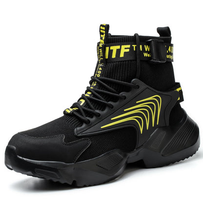 Nutropa Steel Toe Boots for Men Lightweight Safety Work Shoes Comfortable Breathable Slip-Resistant Indestructible ShoesBlack 8 Women/6.5 Men