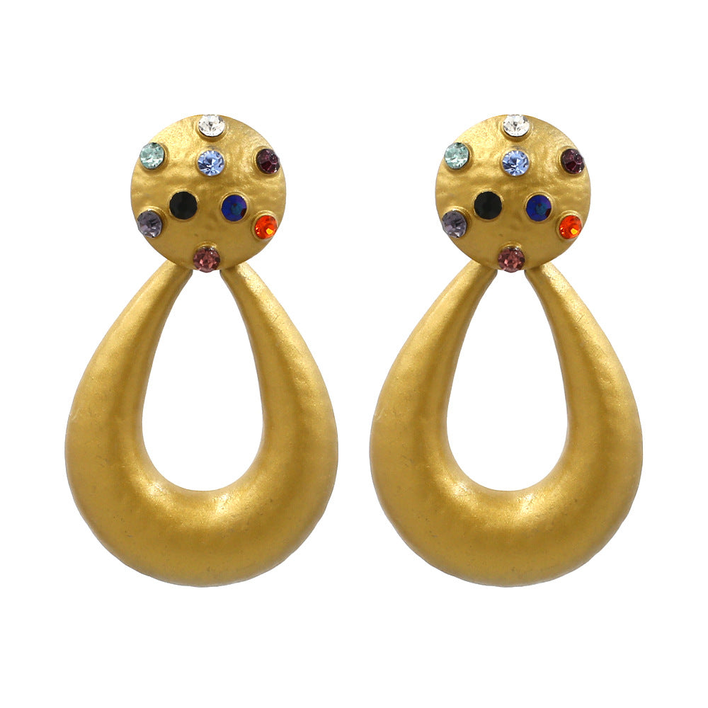 Fashionable Alloy Long Drop Earrings with Diamonds