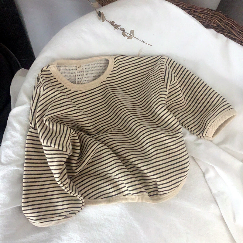 Striped Round Neck T-Shirts for Boys and Girls