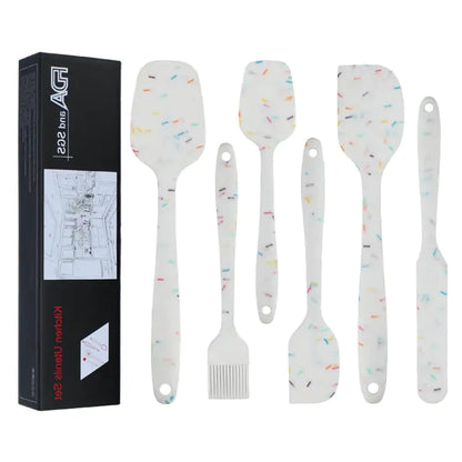 Cream Silicone Kitchenware Six Piece Baking Set