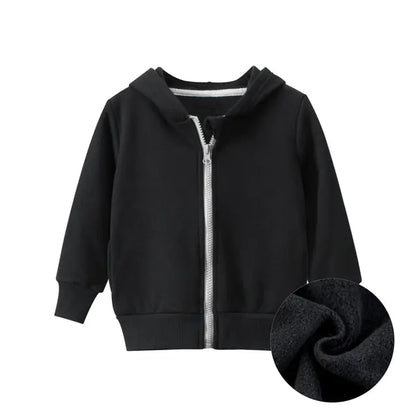 Warm Thick Zipper Hooded Sweatshirts for Toddlers