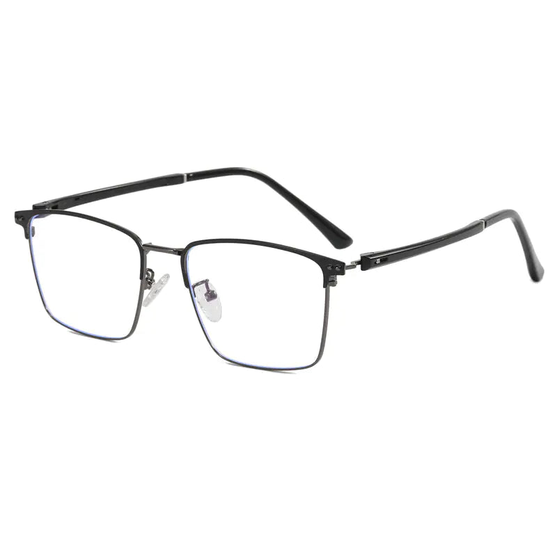 Anti-Blue Light Titanium Semi-Rimless Glasses for Men