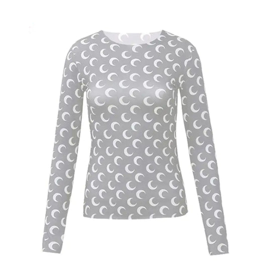 Women's Long-Sleeved Marine Moon T-Shirts & Underwear