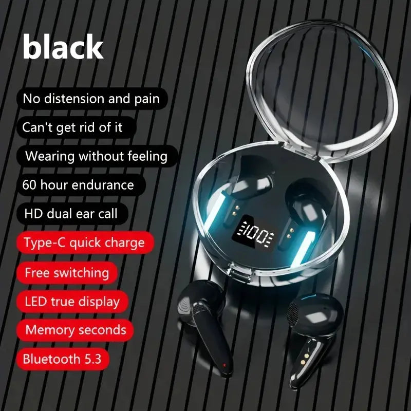 Premium Wireless Earbuds with RGB Charging Case