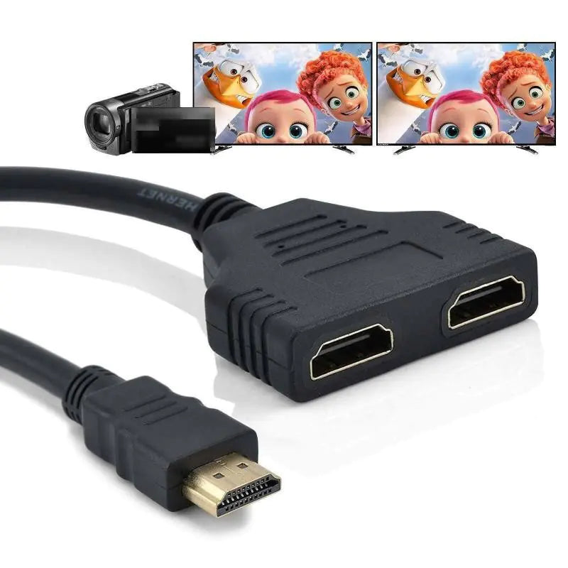 HDMI Splitter 1 In 2 Out Adapter for Dual Monitors
