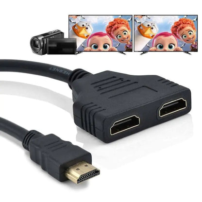 HDMI Splitter 1 In 2 Out Adapter for Dual Monitors