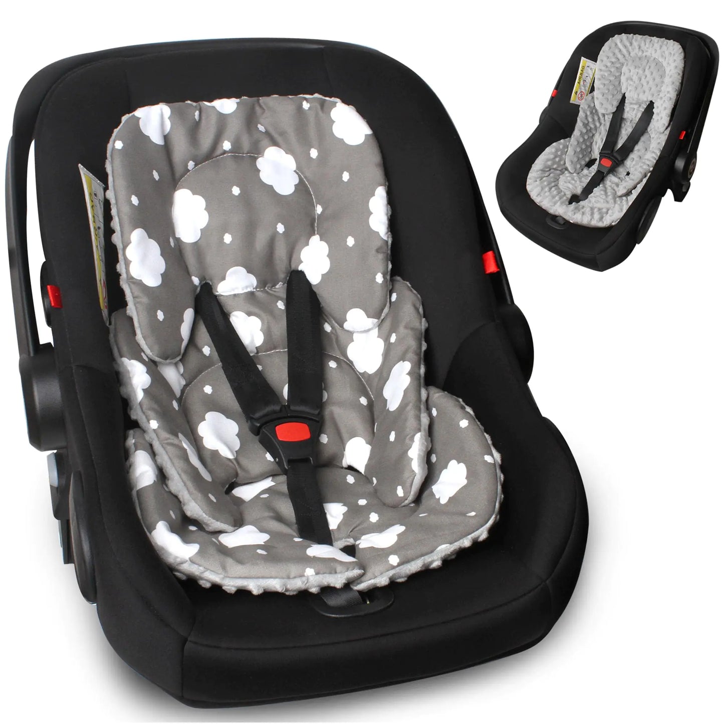 Boryokun Infant Carseat Insert 2-in-1 Reversible Baby Car Seat Cushion for Newborn Toddler Head & Body Support Car Seat Pad for Carseats Strollers Swings Bouncers