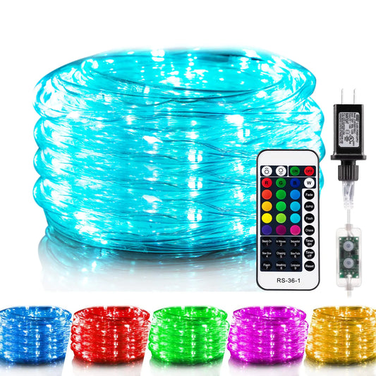 Minetom Color Changing Rope Lights Outdoor String Lights with Plug & Remote | Twinkle Valentines String Lights Indoor Bedroom Waterproof Valentines Lights Outdoor Rope Lights for Outside16 Colors