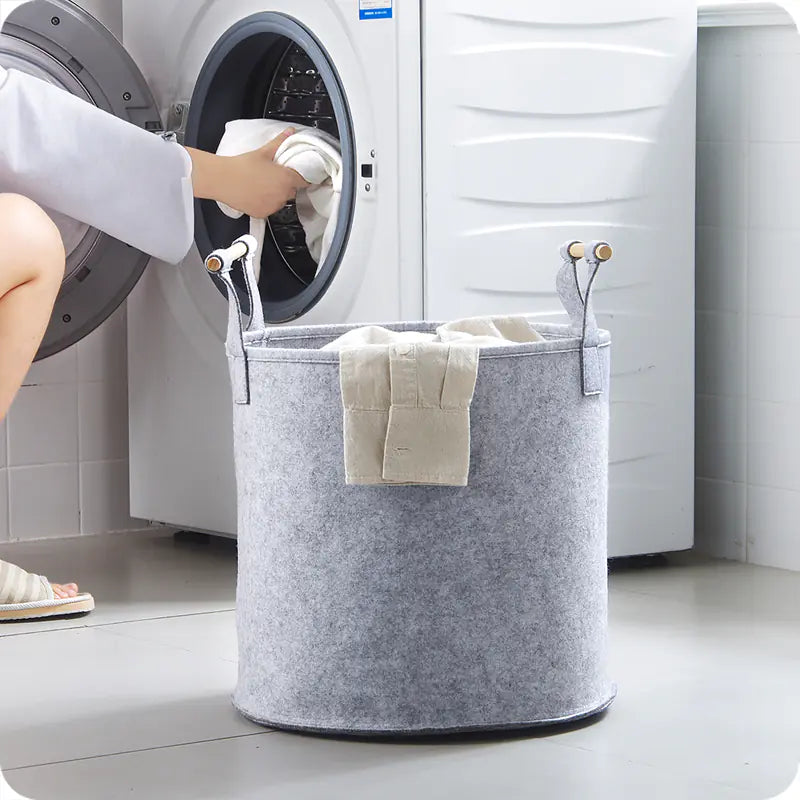 Minimalist Felt Storage Basket for Home and Car