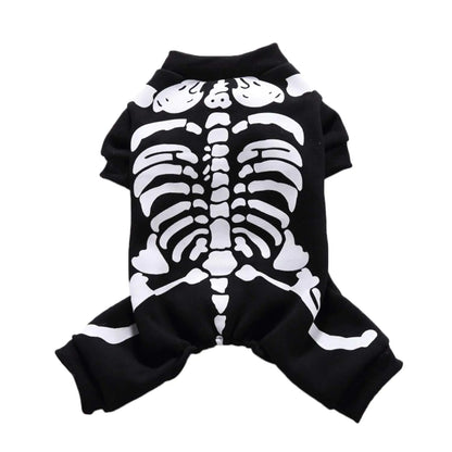 Dog Cat Skeleton Costume Coat Pet Puppy Halloween Costumes Clothes for Small Medium Dogs Cats Halloween Party Cosplay Sweater Jumpsuit Puppies Funny Outfits Kitten Dress up Shirt Pets Apparel