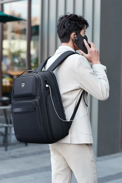 Business Casual Large Capacity Scalable Business Trip Travel Laptop Bag Backpack Men