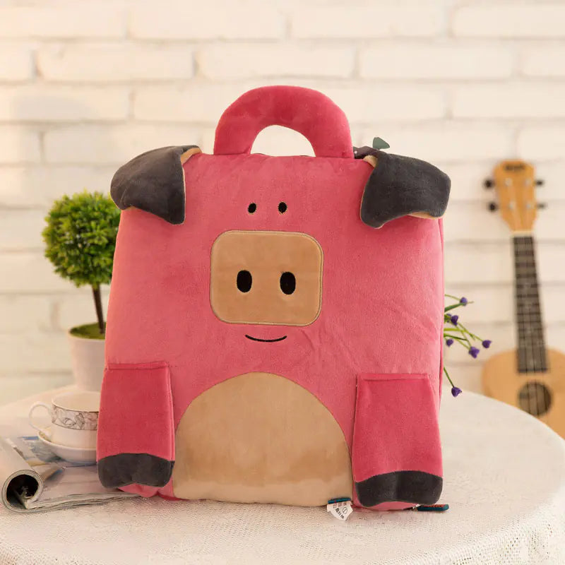 Cartoon Car Air Conditioning Blanket with Plush Pillows