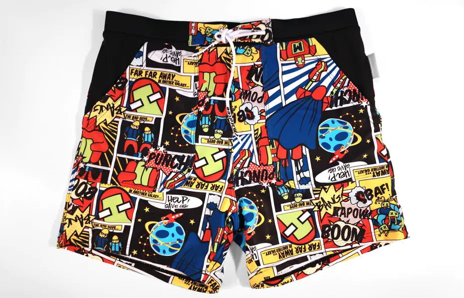 Men's Printed Boxer Swim Trunks - Plus Size