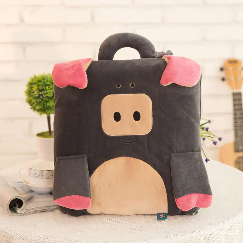 Cartoon Car Air Conditioning Blanket with Plush Pillows