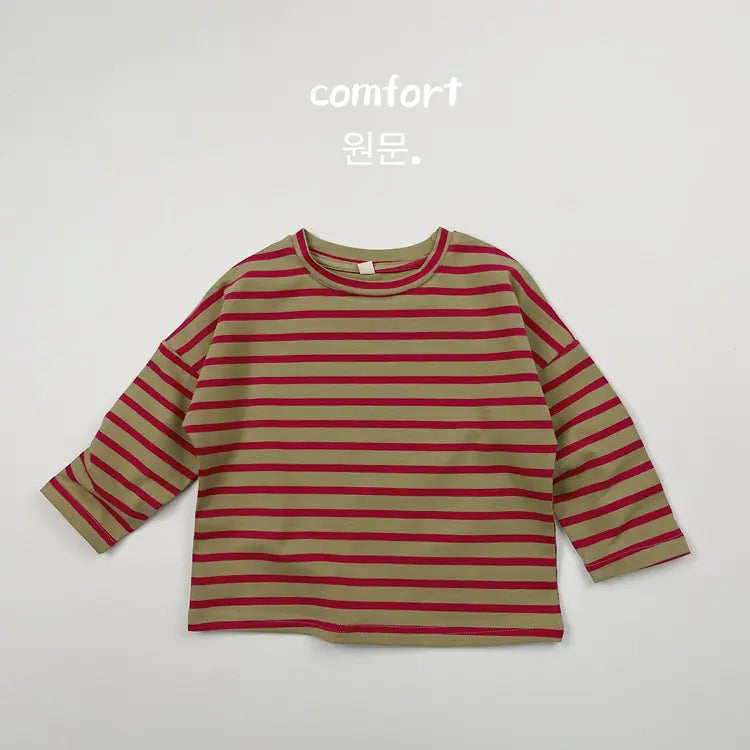 Cotton Long Sleeve Striped T-Shirts for Girls