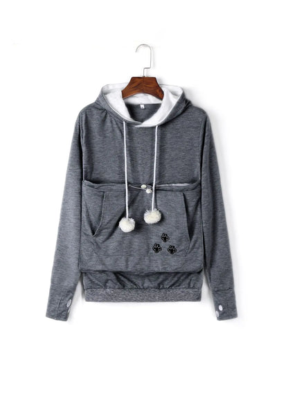 Cute Winter Hoodies with Pet Pocket for Women