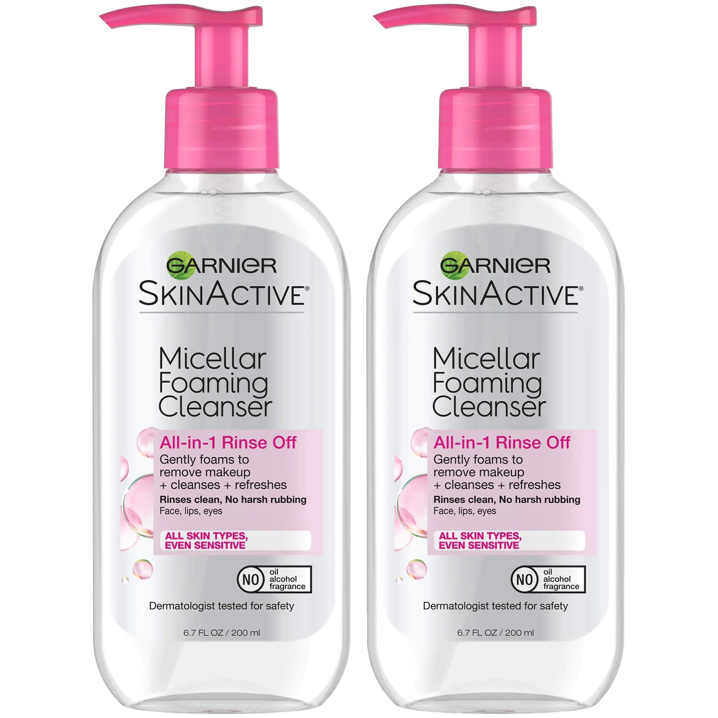 Garnier SkinActive Micellar Foaming Face Wash 6.7 Fluid Ounce (Pack of 2)